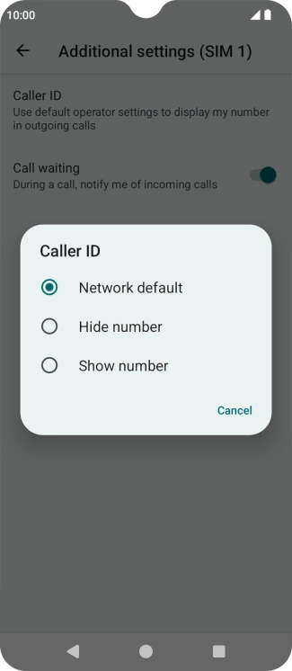 Press Show number to turn on caller identification.