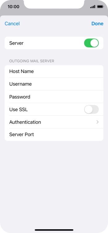 Press the indicator next to 'Use SSL' to turn on the function.