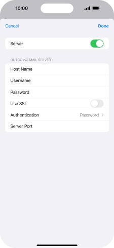 Press the indicator next to 'Use SSL' to turn on the function.