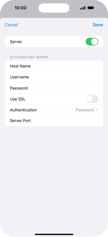 Press the indicator next to 'Use SSL' to turn on the function.