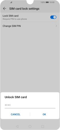 Key in your SIM PIN and press OK. The default SIM PIN is 0000.