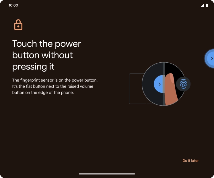 Follow the instructions on the screen to create the phone lock code using your fingerprint.
