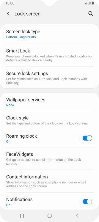 Press Screen lock type and key in the current phone lock code.