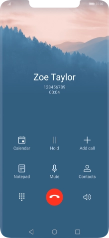 Press the end call icon.