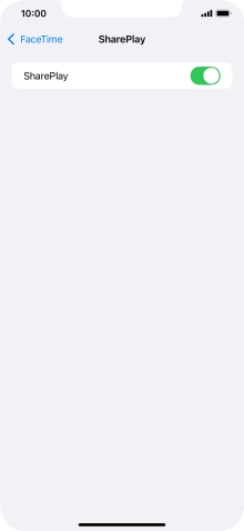 Press the indicator next to 'SharePlay' to turn the function on or off.