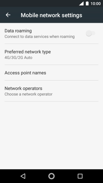 Press Preferred network type.