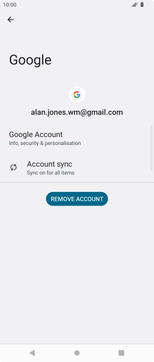 Press Account sync.