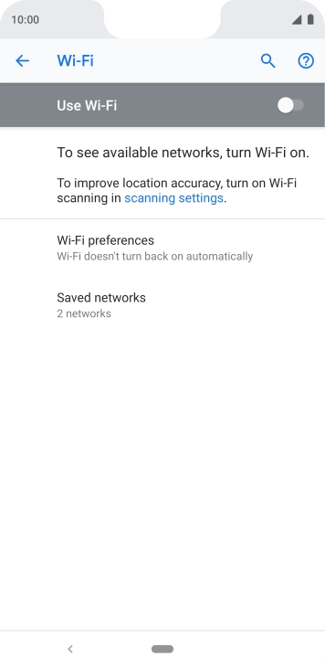Press the indicator next to 'Use Wi-Fi' to turn on the function.