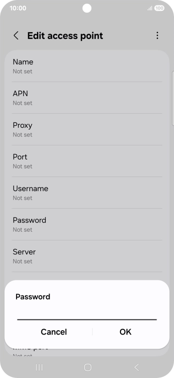 Key in p and press OK.