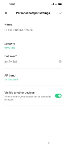 Press the field below 'Password' and key in the required password.