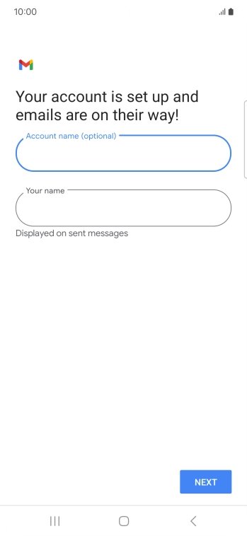 Press the field below 'Your name' and key in the required sender name.