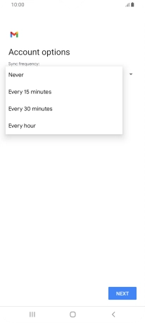 Press the required setting.