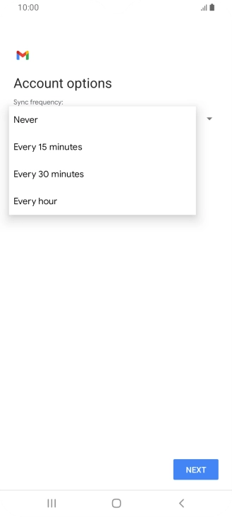 Press the required setting.