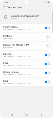 Press the indicator next to 'Contacts' to turn on the function.