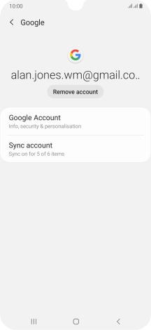 Press Sync account.