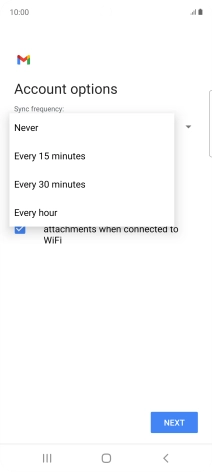 Press the required setting.