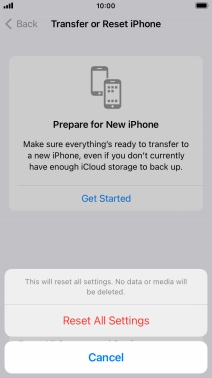 Press Reset All Settings.