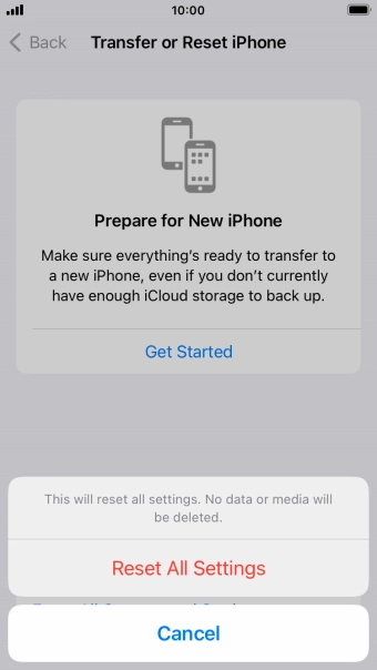 Press Reset All Settings.