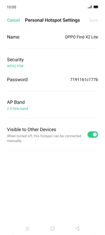 Press Name and key in the required name for the WiFi hotspot.