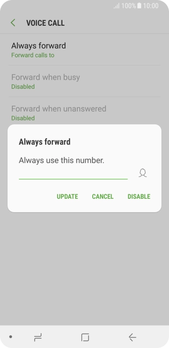 Press DISABLE.