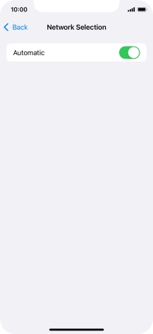 Press the indicator next to 'Automatic' to turn automatic network selection on or off.