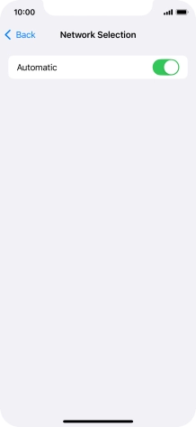 Press the indicator next to 'Automatic' to turn automatic network selection on or off.