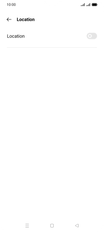 Press the indicator next to 'Location' to turn the function on or off.