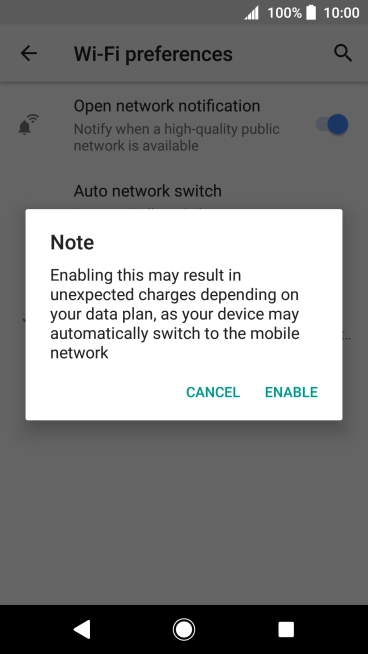 If you turn on the function, press ENABLE.
