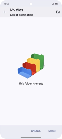 To create a new folder, press the new folder icon and follow the instructions on the screen to create a new folder.