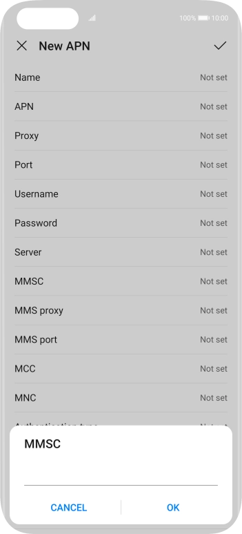 Key in http://mmsc.mms.o2.co.uk:8002 and press OK.