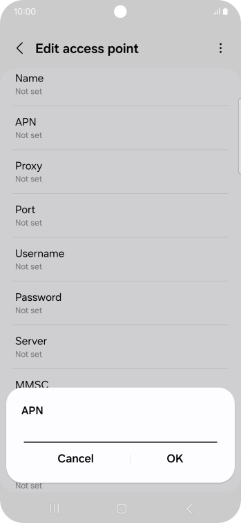 Key in wap.o2.co.uk and press OK.