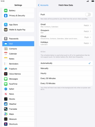 If you turn off the function, press the required setting.