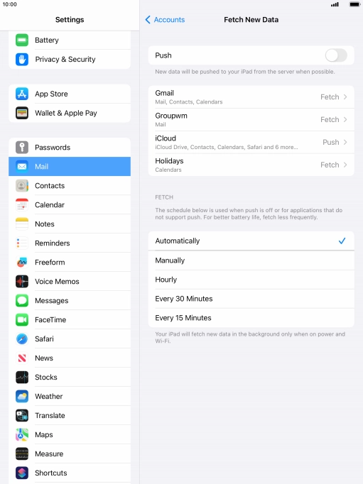 If you turn off the function, press the required setting.
