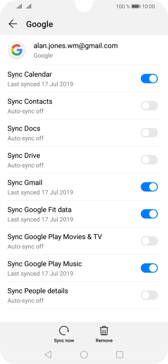 Press the indicator next to 'Sync Contacts' to turn on the function.