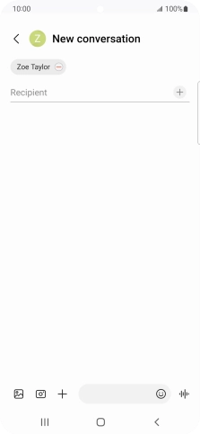 Press the text input field and write the text for your picture message.