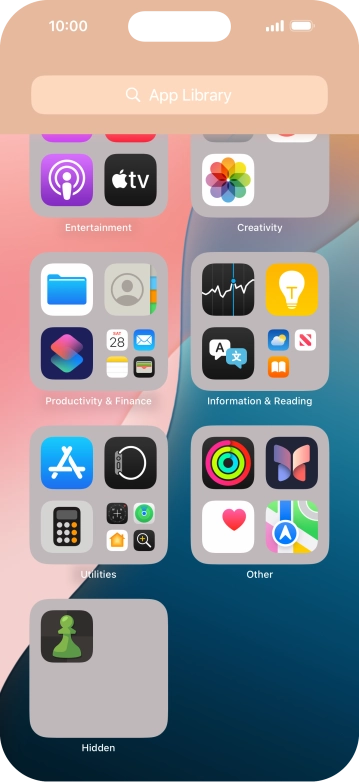 Press and hold the required app.