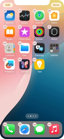 Press the home screen page icon.
