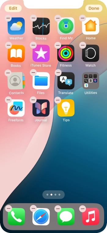 Press the home screen page icon.