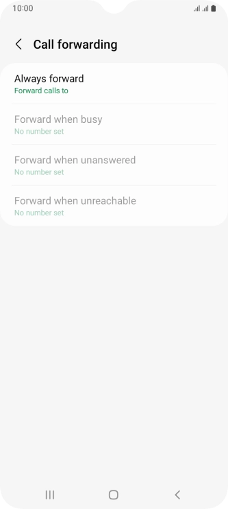 Press the required divert type.
