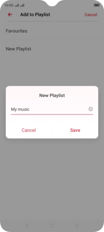Key in a name for the playlist and press Save.