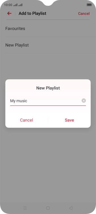 Key in a name for the playlist and press Save.