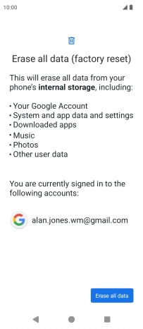 Press Erase all data.