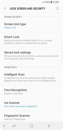 Press Screen lock type and key in the additional phone lock code you created earlier.