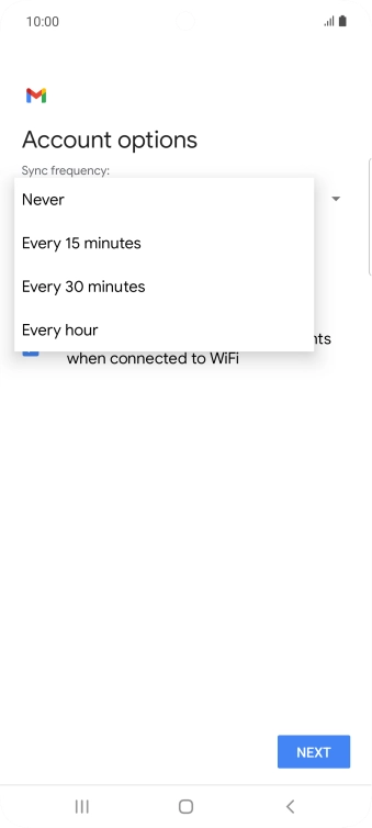Press the required setting.