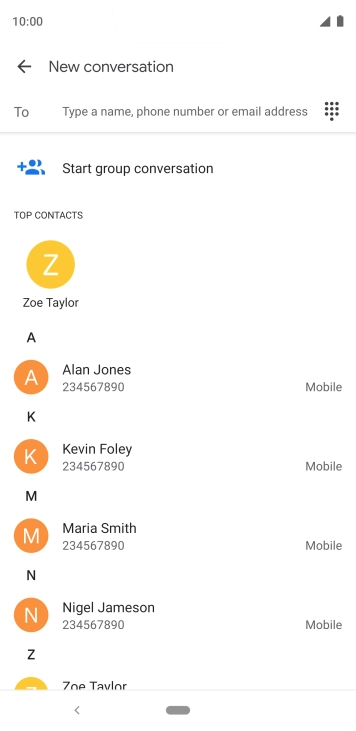 Press the field next to 'To' and key in the first letters of the recipient's name. Press the field next to 'To' and key in the first letters of the recipient's name.