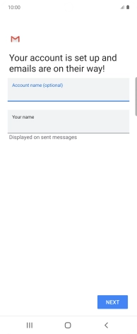 Press the field below 'Your name' and key in the required sender name.