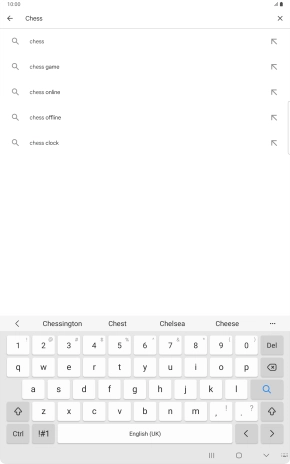 Key in the name or subject of the required app and press the search icon.