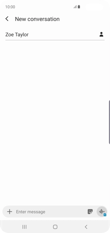 Press the text input field and write the text for your text message.