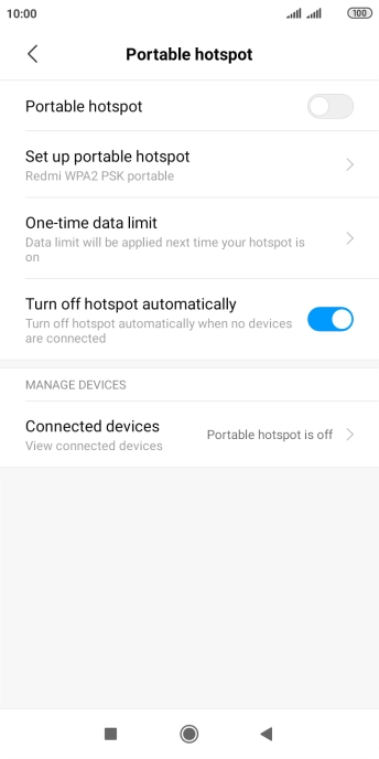 Press Set up portable hotspot.