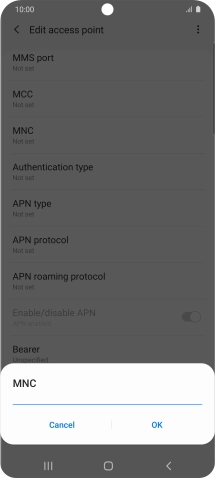 Key in 10 and press OK.